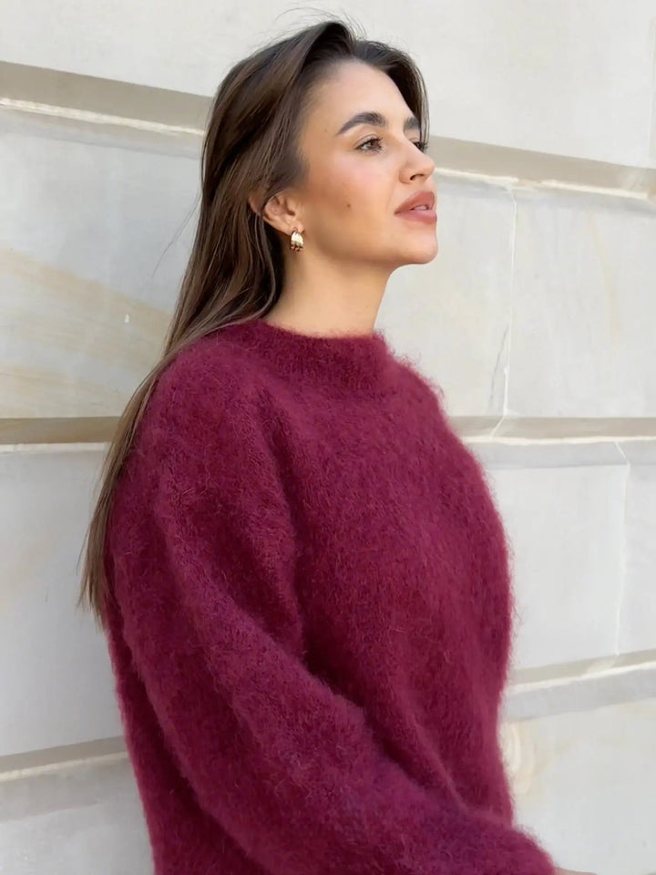 Elegant women's fall sweater, made from cozy knit fabric, perfect for everyday style.