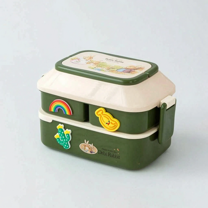 Versatile multi-tier stackable lunch box for kids, perfect for school, travel, and picnic meals.