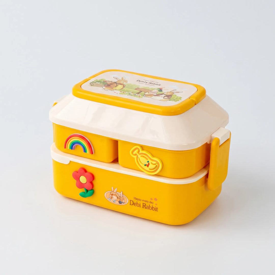 Stackable meal prep lunch box for kids, multi-tier design for organized and healthy school meals.