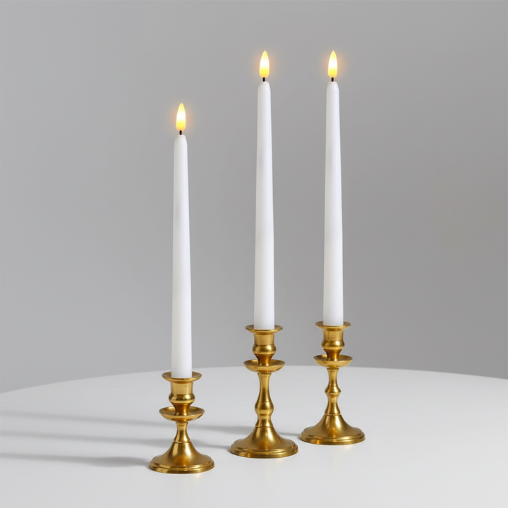 10-pack flameless LED taper candles with remote control, perfect for indoor lighting & decor.