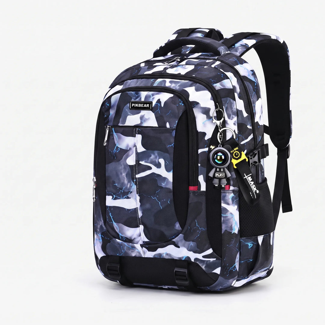 Comfortable unisex school rucksack with padded straps, perfect for students carrying books & a laptop.