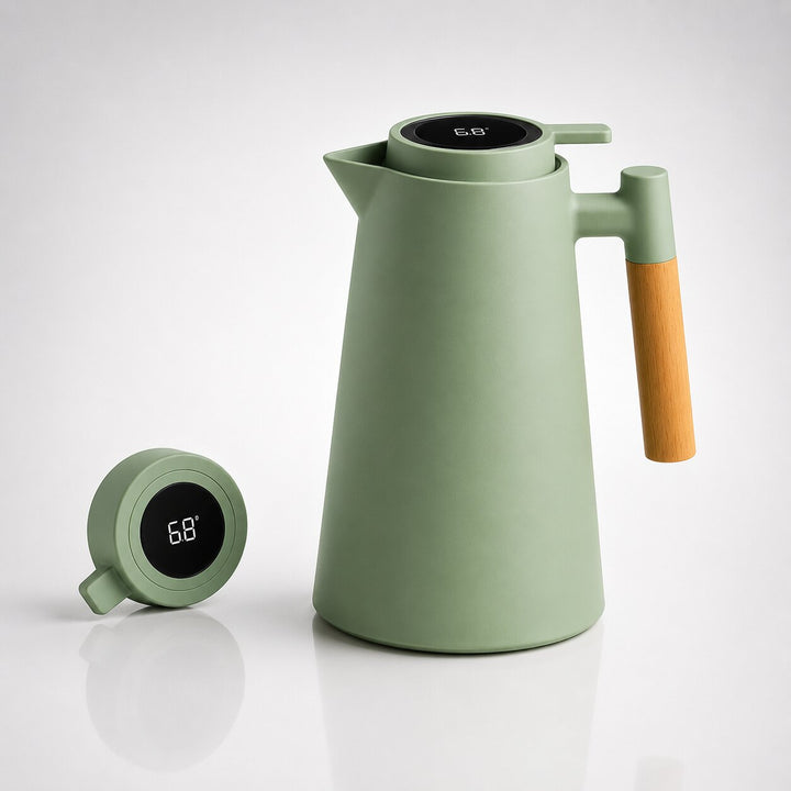 Elegant 1L insulated thermos carafe, ideal for keeping coffee, tea & hot water at the perfect temperature.