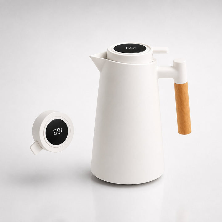 High-quality 1-liter insulated carafe, a thermos with smart temperature display for all your hot beverage needs.