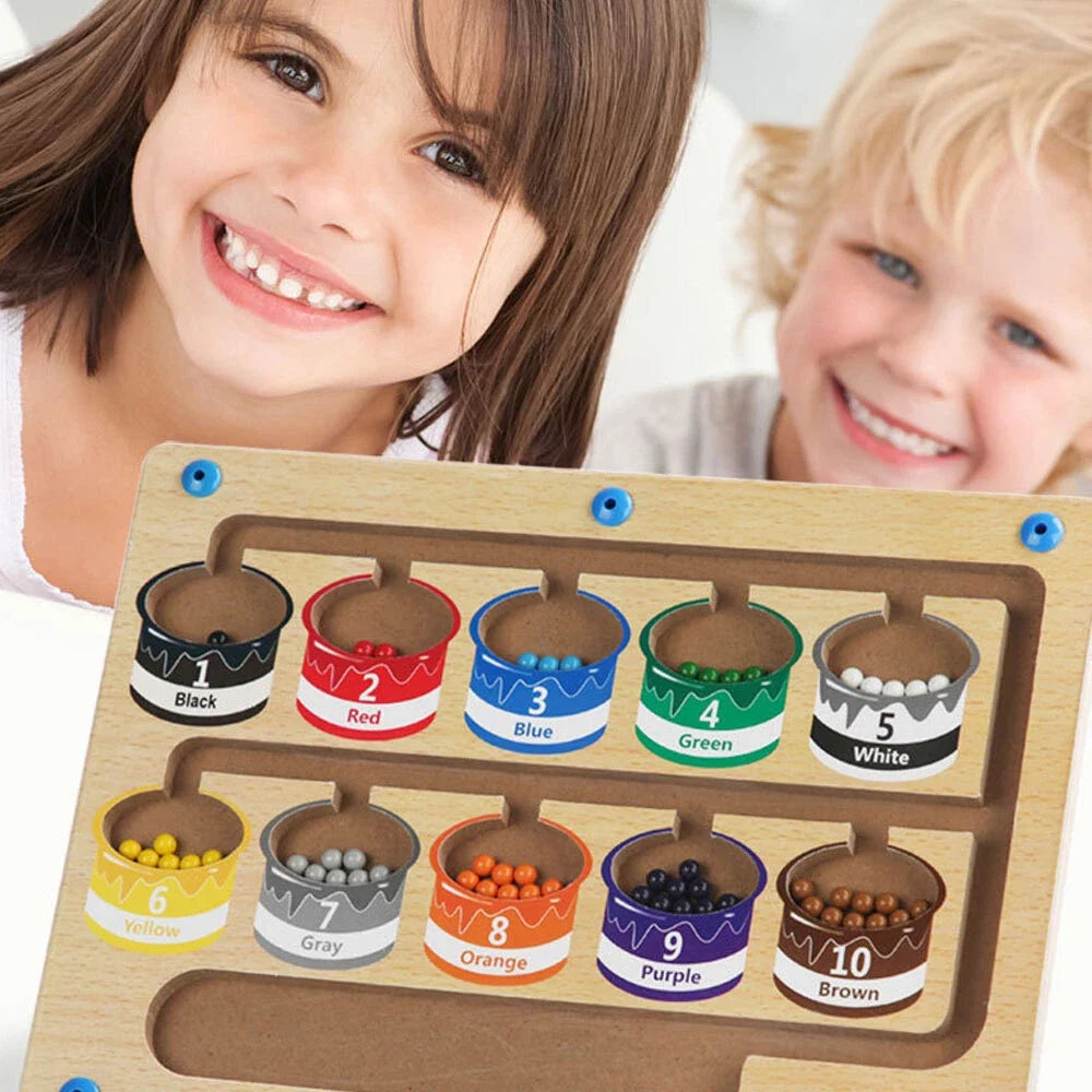 Toddler magnetic maze board puzzle for early learning, develops fine motor skills & cognitive development.