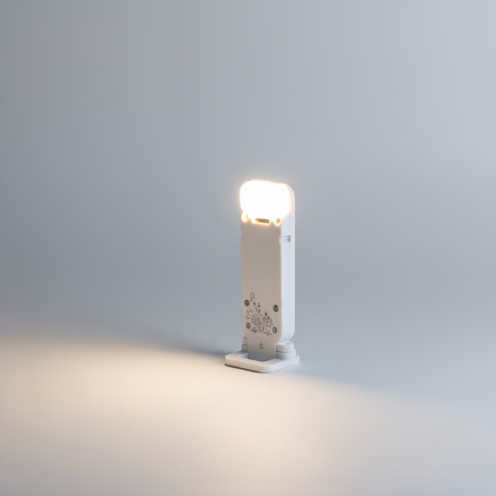 ReadGlow flexible LED book light clipped onto a book, providing eye-friendly, dimmable illumination for reading.