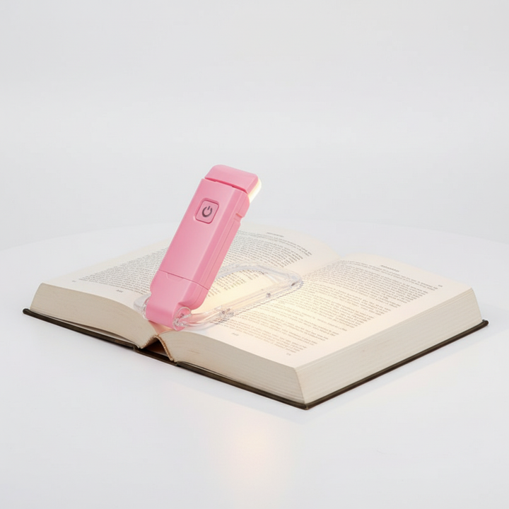 Versatile flexible LED lamp acting as a portable book light & night light, offering dimmable eye comfort.