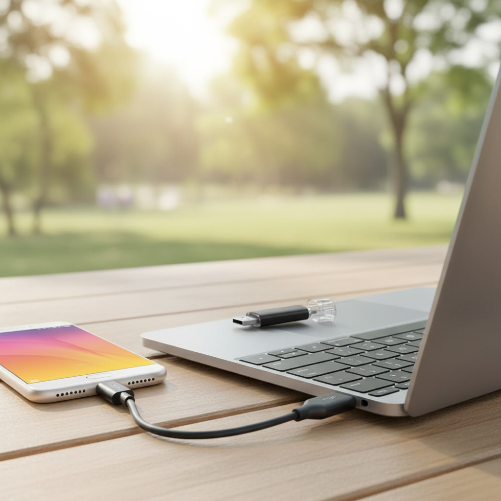 Universal OTG USB flash drive for portable data storage & easy file transfer between devices.