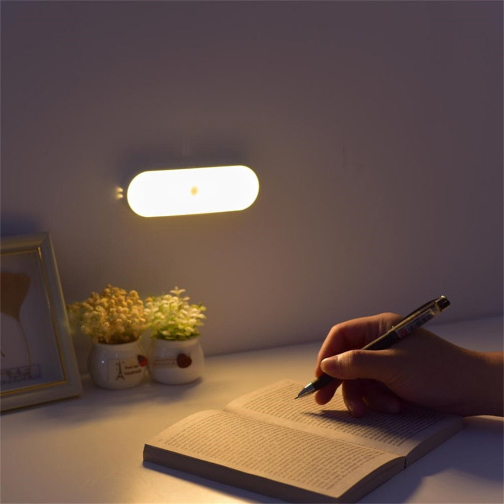 Magnetic motion sensor wall light, USB rechargeable for easy indoor installation.