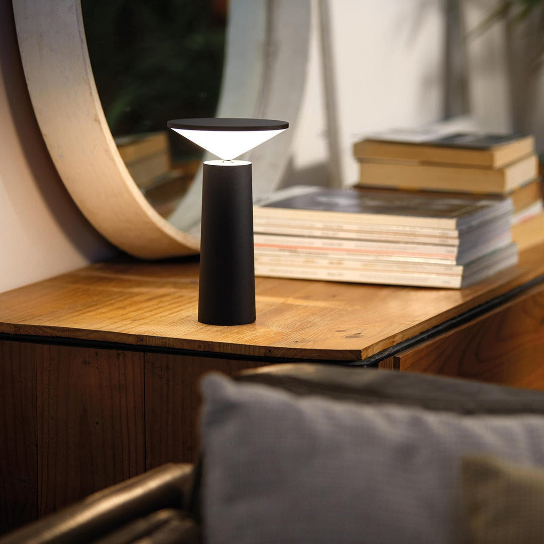 Modern LED desk lamp, dimmable & adjustable, perfect for reading and work tasks.