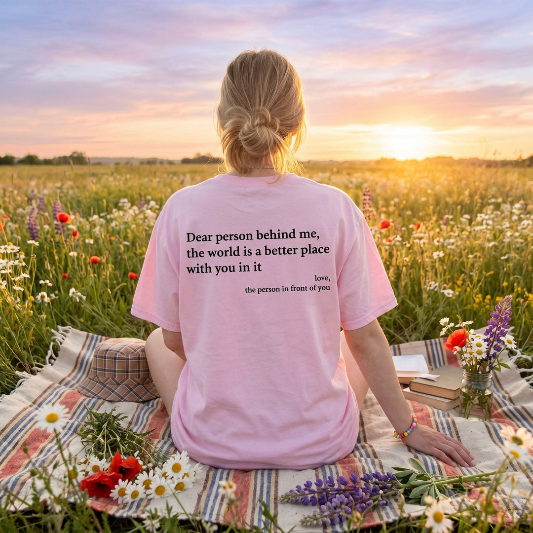 Unisex 'You Are Enough' graphic tee in white, promoting self-love & positive affirmation.