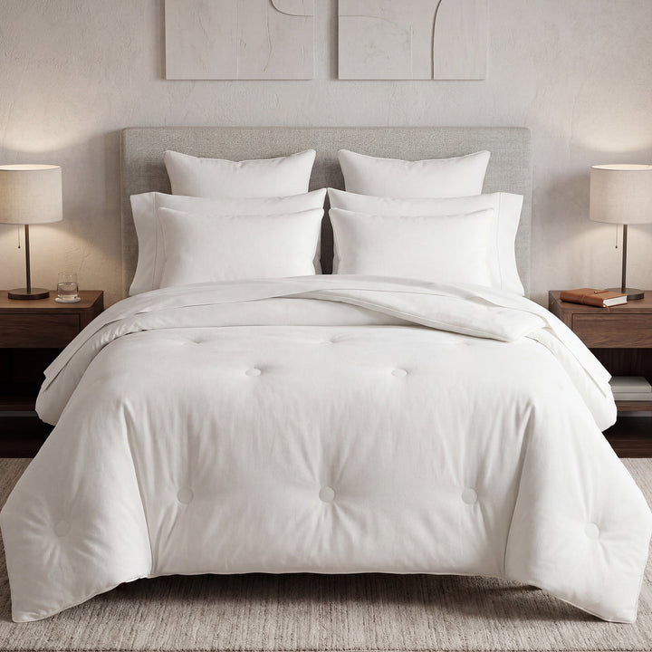 Essential all-season comforter, soft cloud & lightweight. Cozy unisex microfiber bedding for comfort.