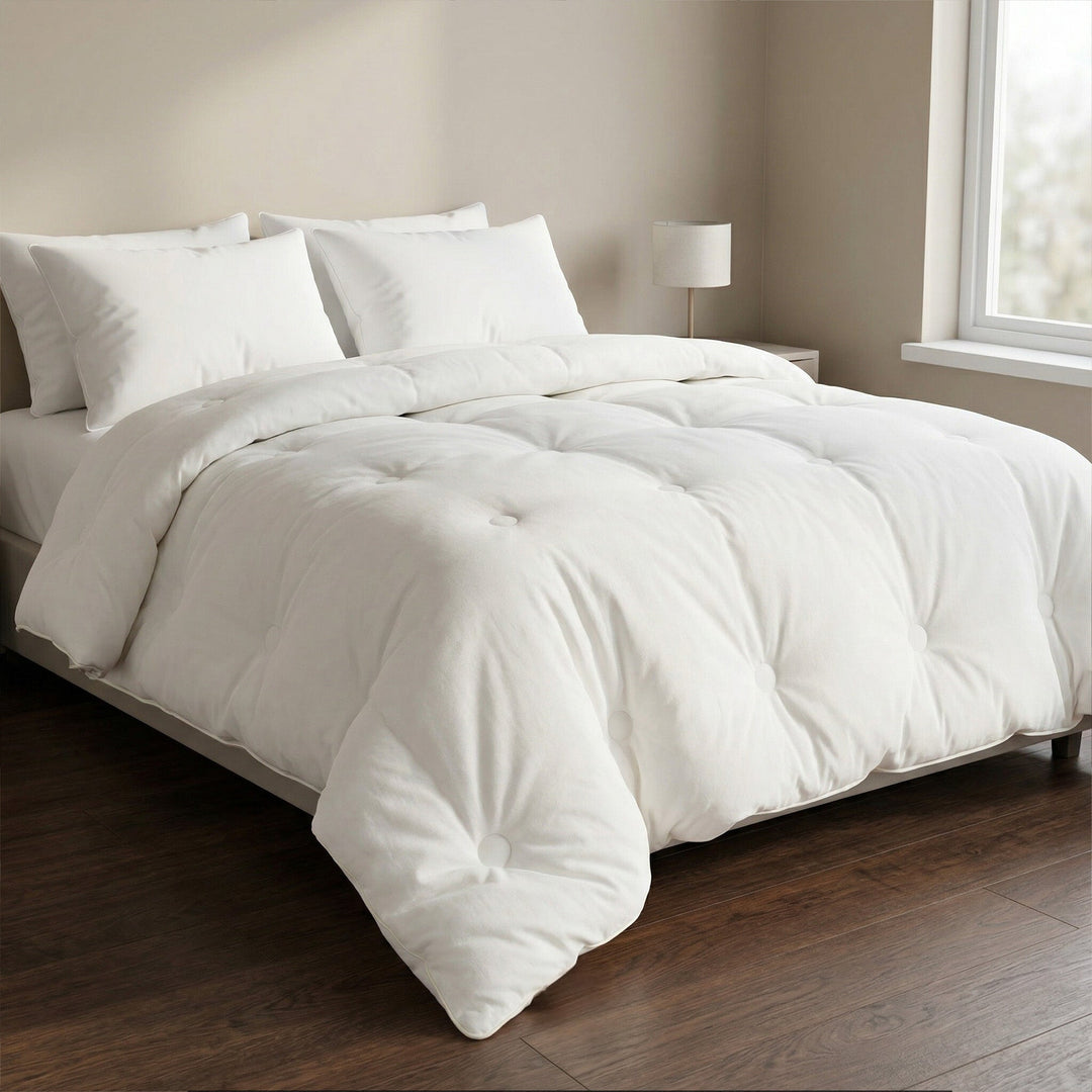 Unisex all-season comforter. Plush soft cloud microfiber bedding for cozy sleeping & home decor.
