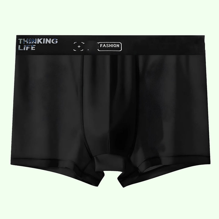 Calming ice cooling men's underwear. All-day comfort, breathable & flexible boxer briefs for freshness.