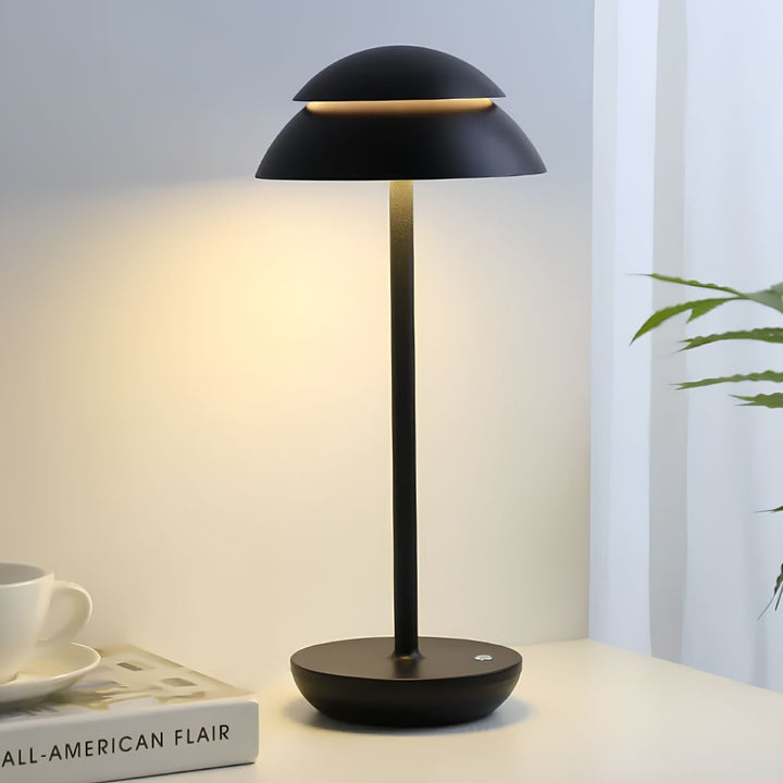 Modern rechargeable LED table lamp, Nordic design, perfect for dining table or console. Cordless accent light.