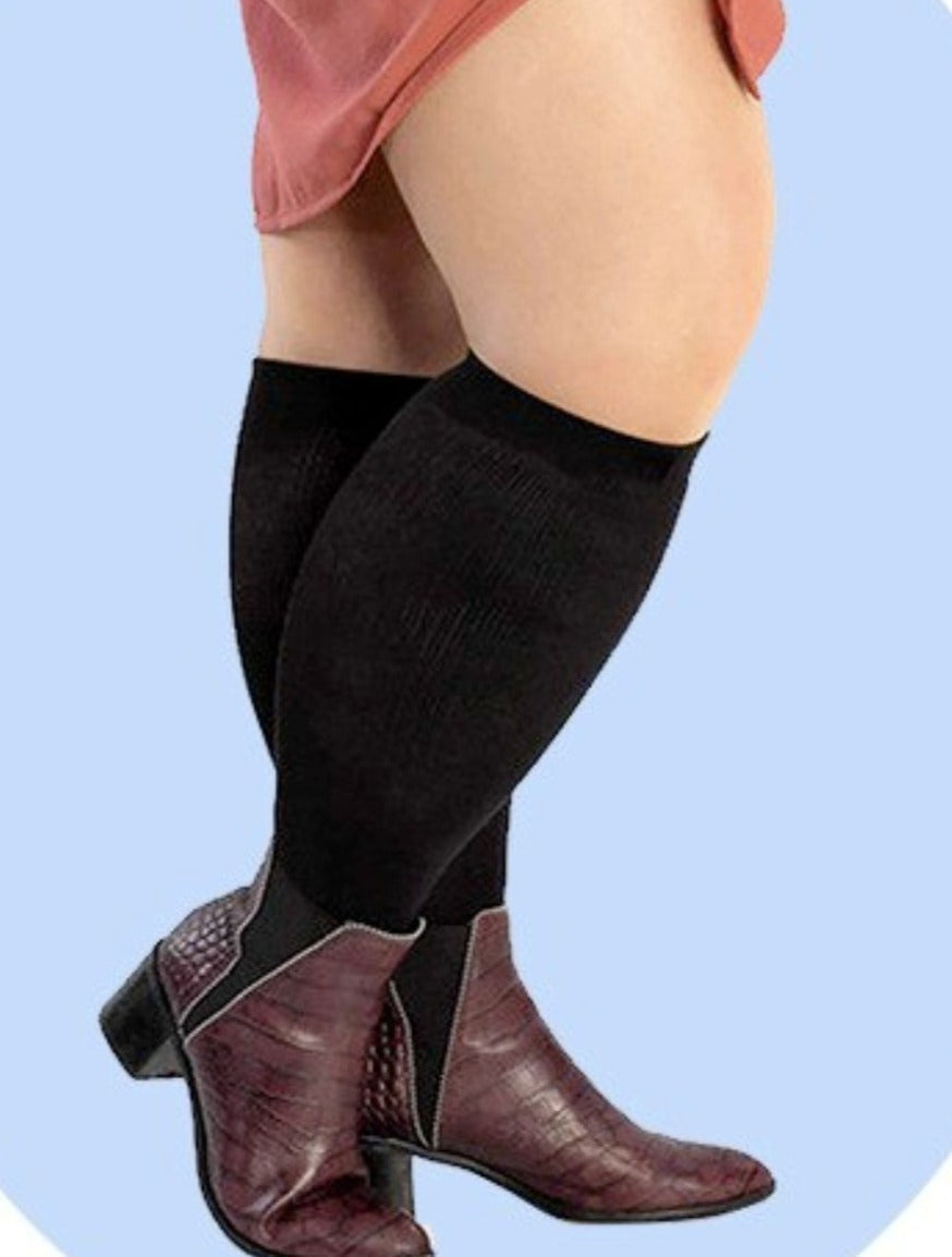 Versatile unisex plus size compression socks for athletic, travel, and daily leg comfort.