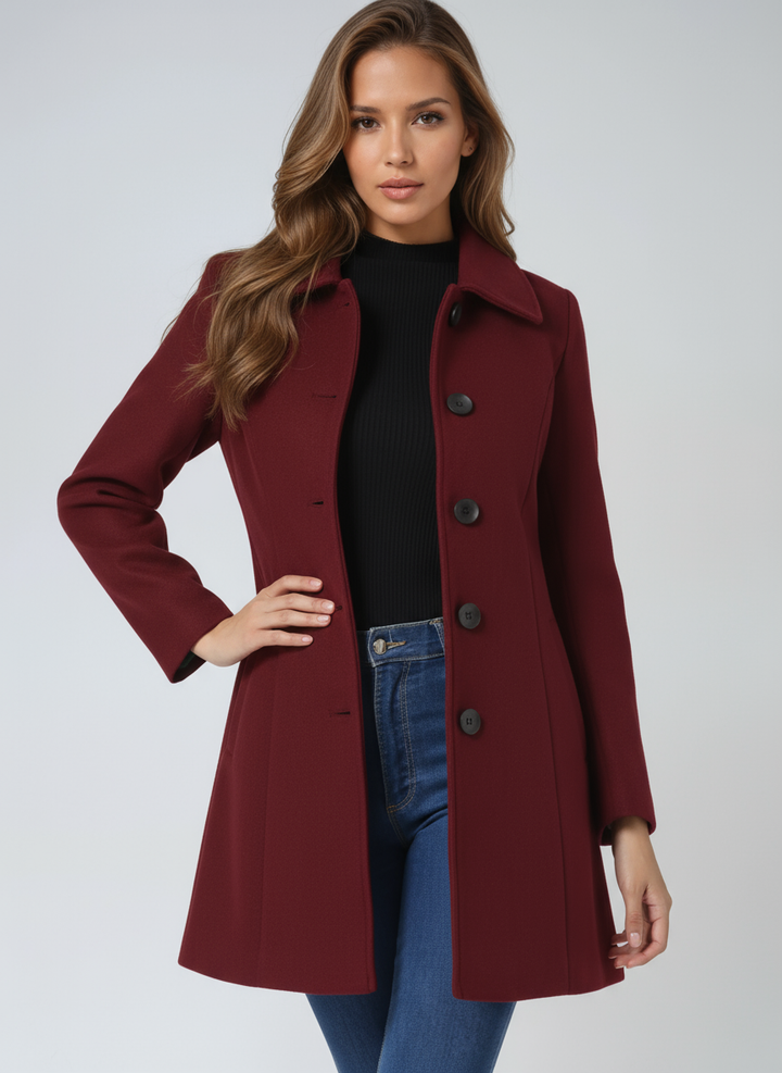 Women's autumn/winter elegant single-breasted trench coat, tailored for a chic and classic look.