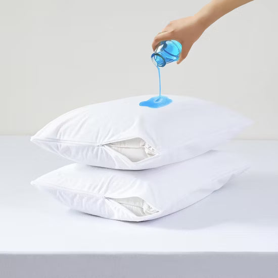 Washable waterproof pillow protector keeps bedding fresh, clean, and hygienic, extending pillow lifespan.