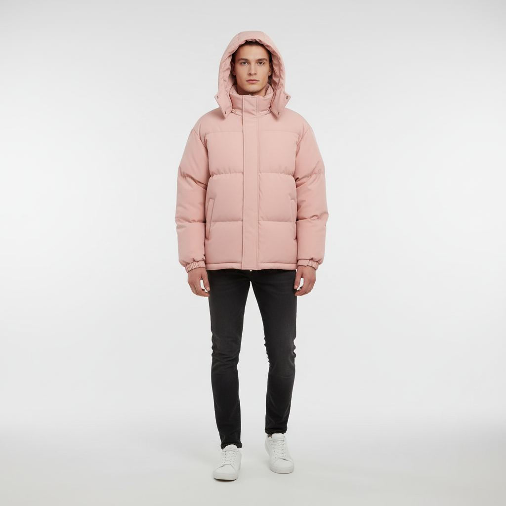 Men's hooded winter jacket. Windproof and water-resistant for ultimate cold weather protection & style.