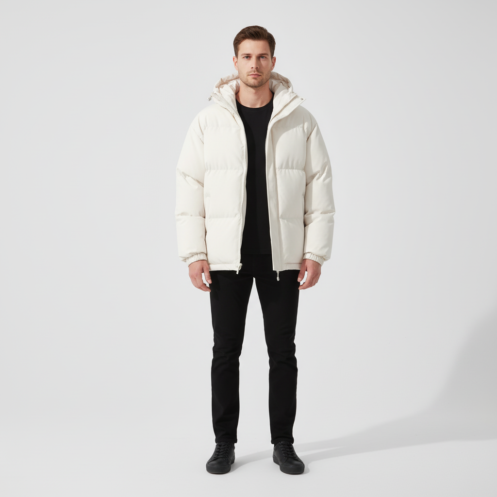 Men's fashion winter padded jacket. Windproof & warm outerwear, perfect for chilly casual wear.