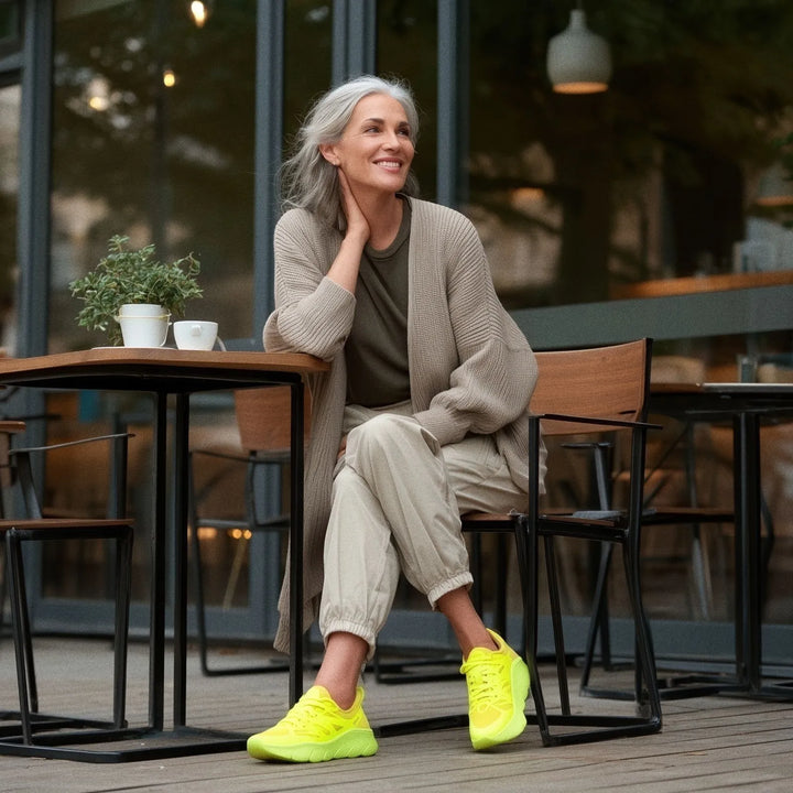 Women's comfort walking shoes, white, with orthopedic balance for daily support.