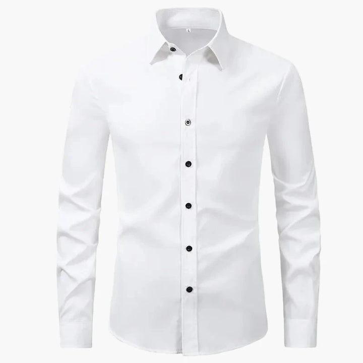 Men's versatile long sleeve dress shirt, perfect for professional office wear & stylish business casual looks.