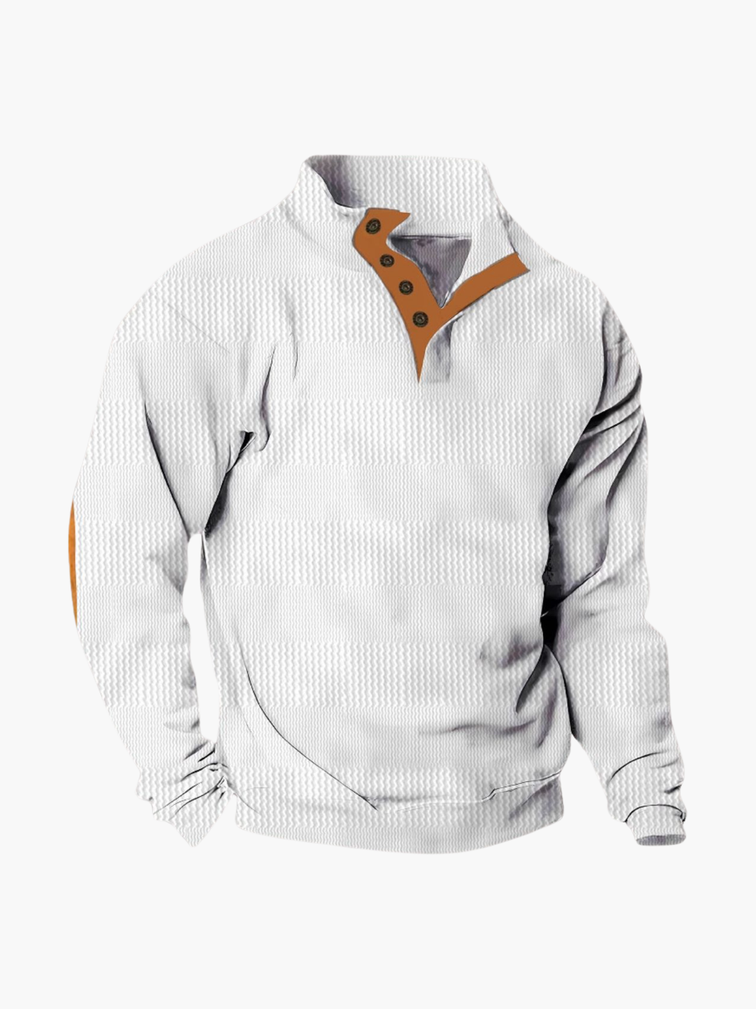 Stylish men's long sleeve sweatshirt with a chic button neck, ideal for everyday essentials & men's fashion.