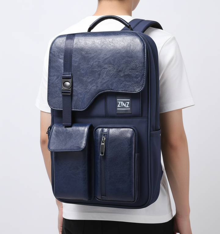 Sleek unisex business backpack. Waterproof, anti-theft, with laptop sleeve & USB charging. Ideal for professionals.
