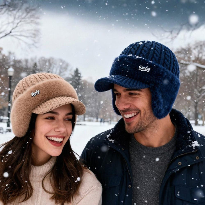 Unisex winter trapper hat with ear flaps, fleece lined for ultimate warmth in cold weather.