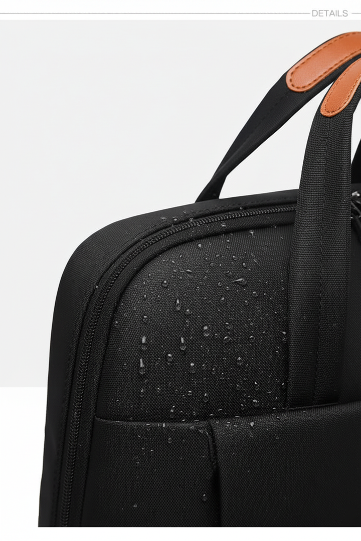 Ergonomic anti-theft backpack worn by a person, showcasing comfortable back padding & adjustable straps for travel.