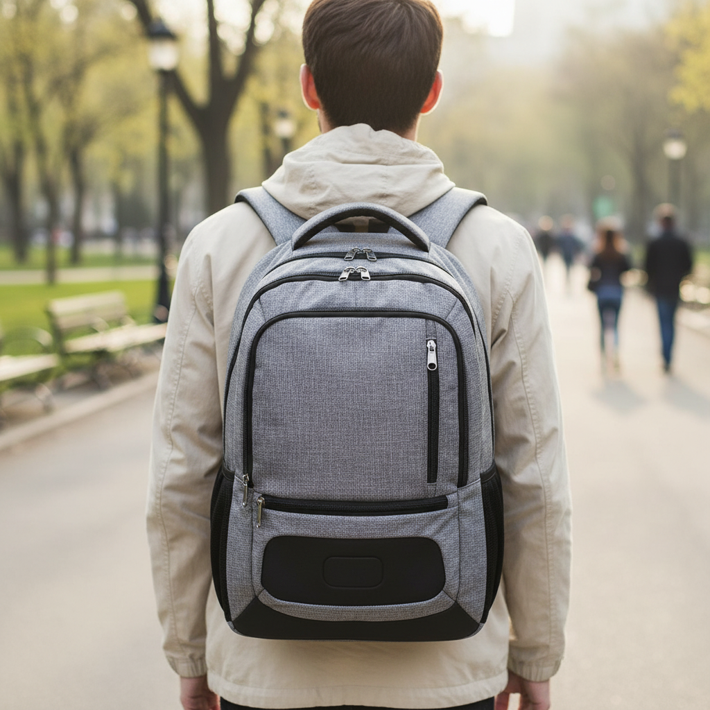 Unisex waterproof anti-theft laptop backpack with integrated USB charging port.