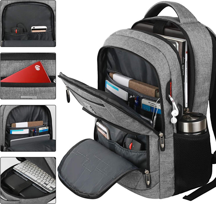 Anti-theft waterproof rucksack, ideal for students carrying books & laptops securely.