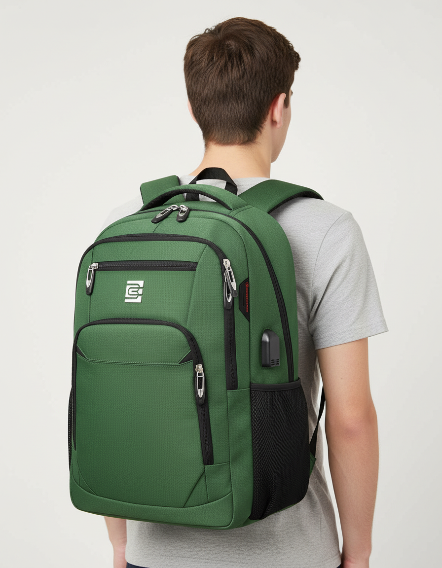 Essential waterproof anti-theft rucksack with USB for modern tech-savvy users.