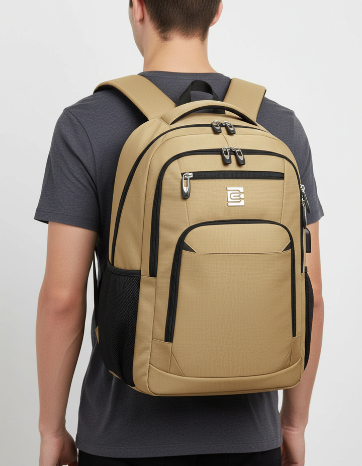 Full view of the secure waterproof anti-theft laptop backpack, ready for anything.