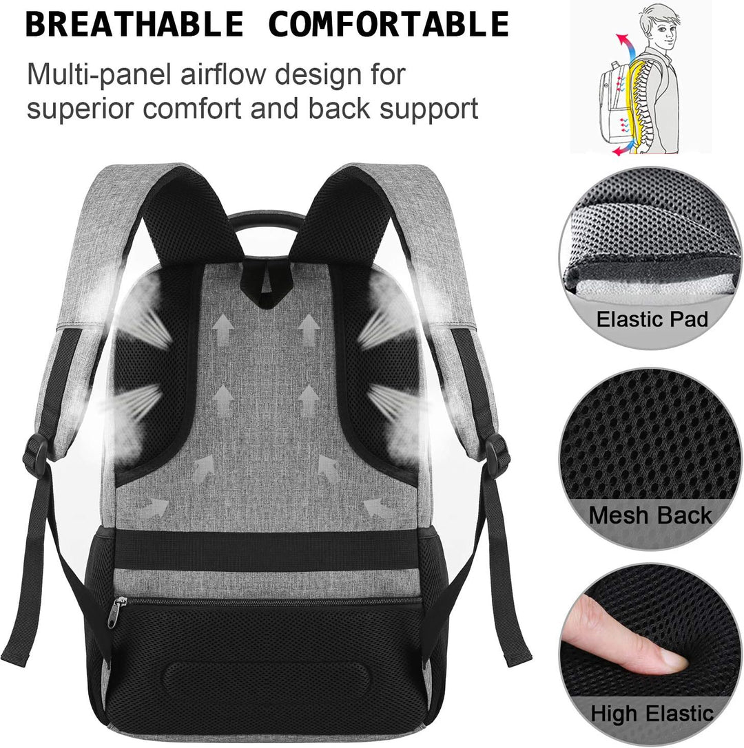 Modern school & work bag, waterproof laptop backpack, anti-theft design, unisex appeal.