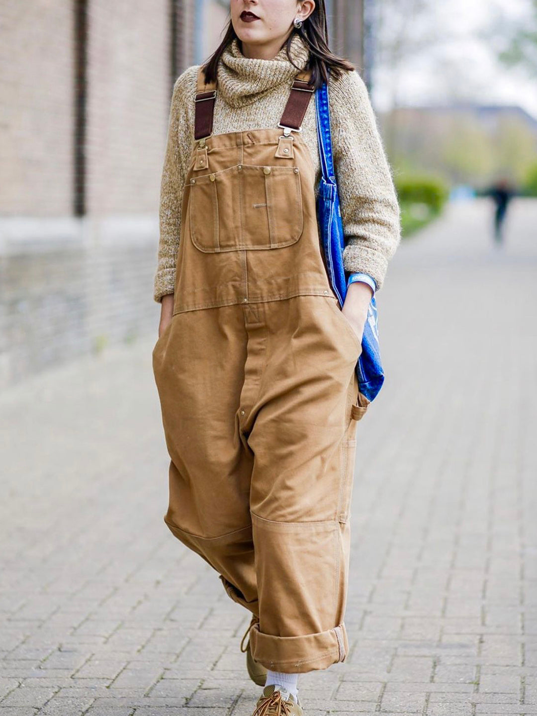 Comfortable women's utility jumpsuit, ideal for casual everyday wear or stylish versatile outfits.
