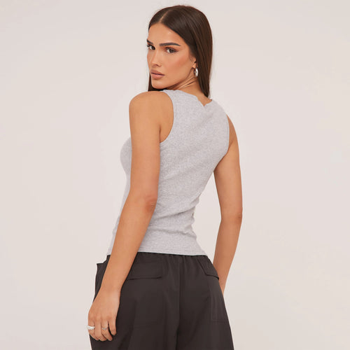 Comfortable women's racerback tank top, soft fabric, ideal for everyday fashion & layering.