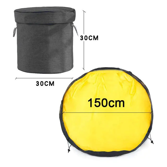 Kids' foldable activity mat & toy cleanup basket, essential for any children's room.