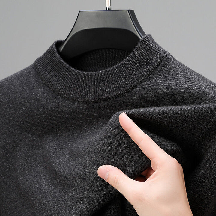 Premium comfort men's knit sweater. Soft long-sleeve knitwear for refined casual or formal style.