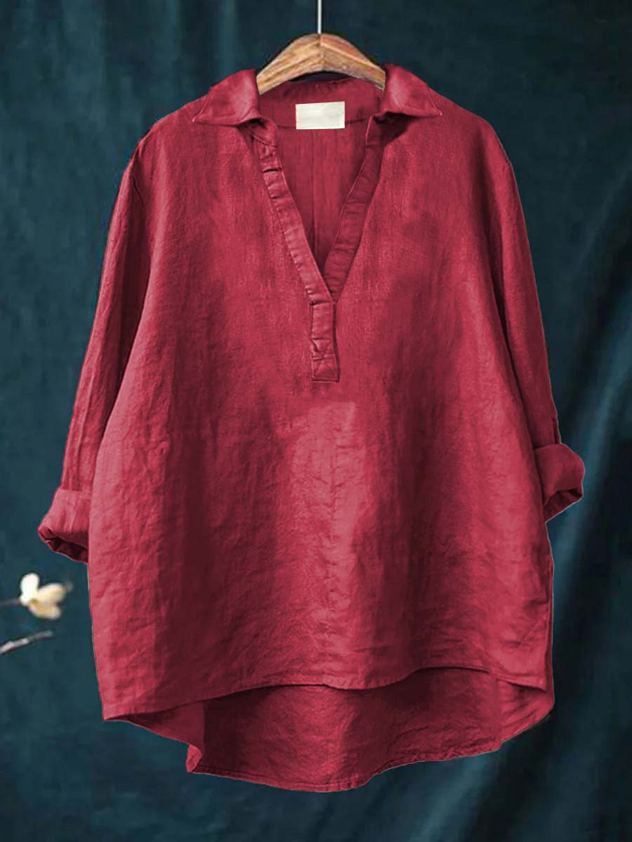 Everyday fashion women's blouse, soft long-sleeve button-down for casual chic & timeless versatile style.