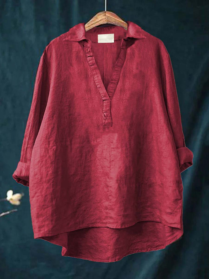 Everyday fashion women's blouse, soft long-sleeve button-down for casual chic & timeless versatile style.