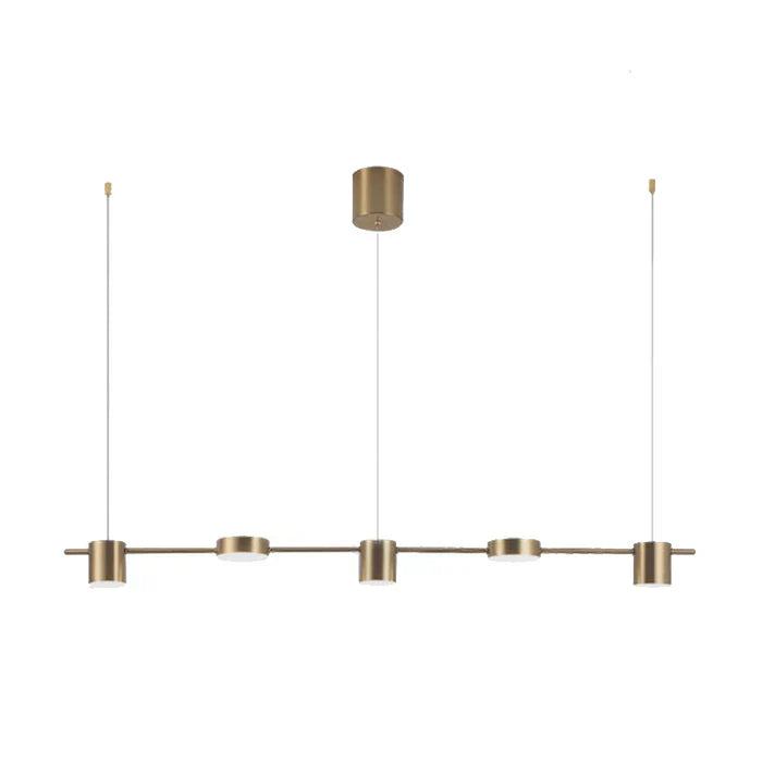 Versatile drum pendant, adjustable LED light, perfect for illuminating modern dining tables.