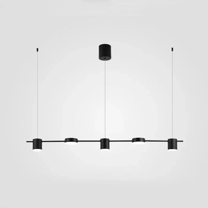 Sleek aluminum drum pendant, modern LED ceiling lamp, perfect for contemporary interior lighting.