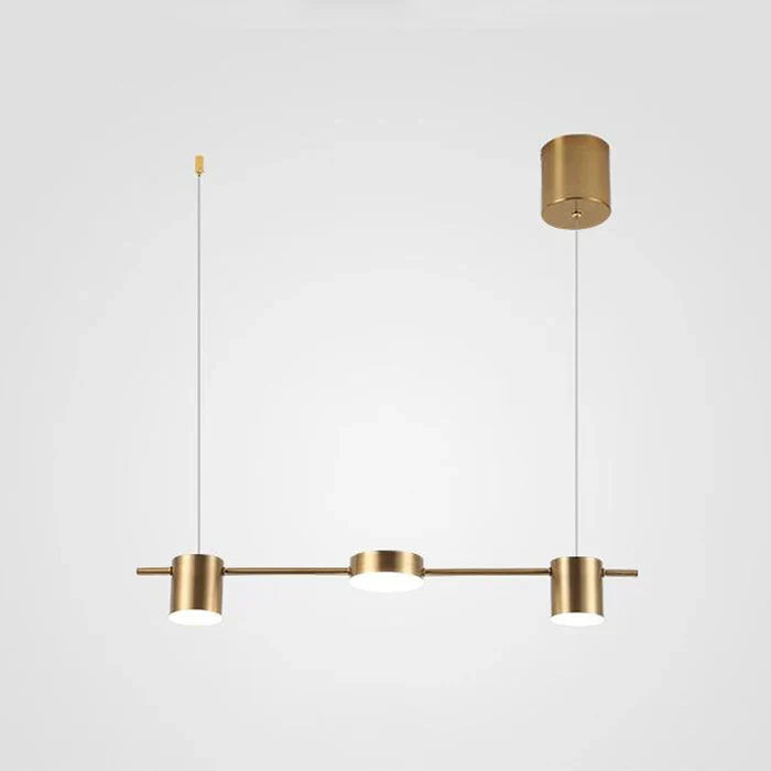 Modern adjustable LED pendant, drum shape, perfect for kitchen island lighting & home decor.