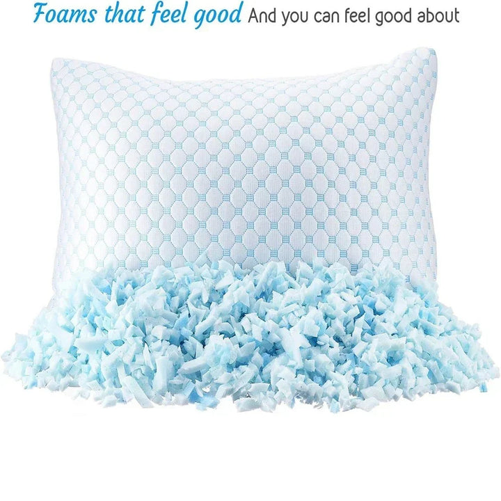Ultimate comfort adjustable sleep pillow provides excellent neck support & cooling for restorative slumber.
