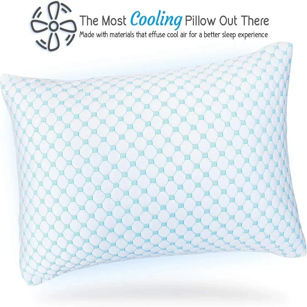 Restorative adjustable sleep pillow with cooling features for personalized comfort & optimal support.