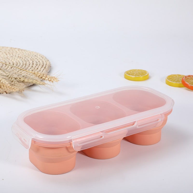 Airtight collapsible silicone food storage containers for fresh leftovers & organized meal prep.