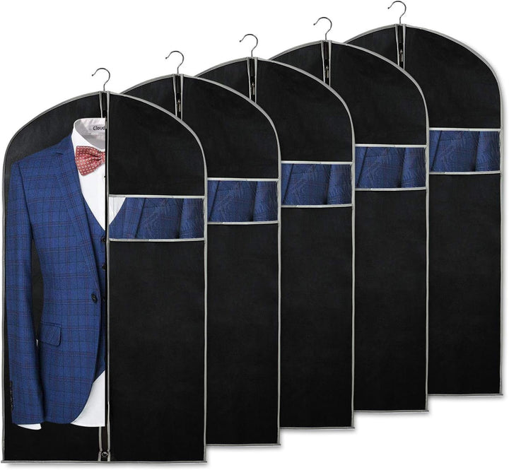 10-Pack breathable garment covers with clear window. Ideal for clothes protection, dust-free storage & wardrobe organization.