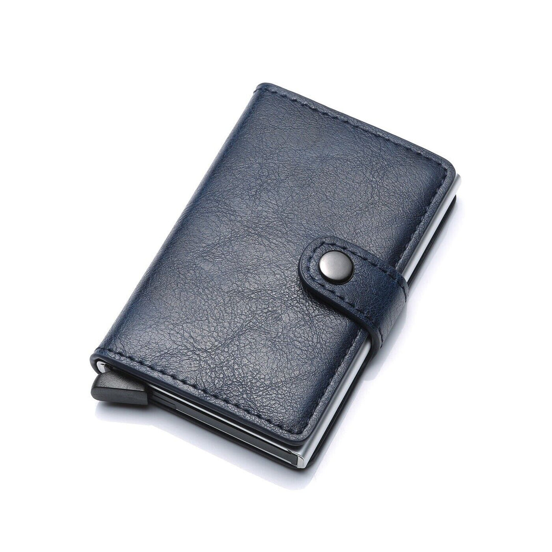 Men's RFID aluminum cardholder wallet with money clip for secure everyday carry.