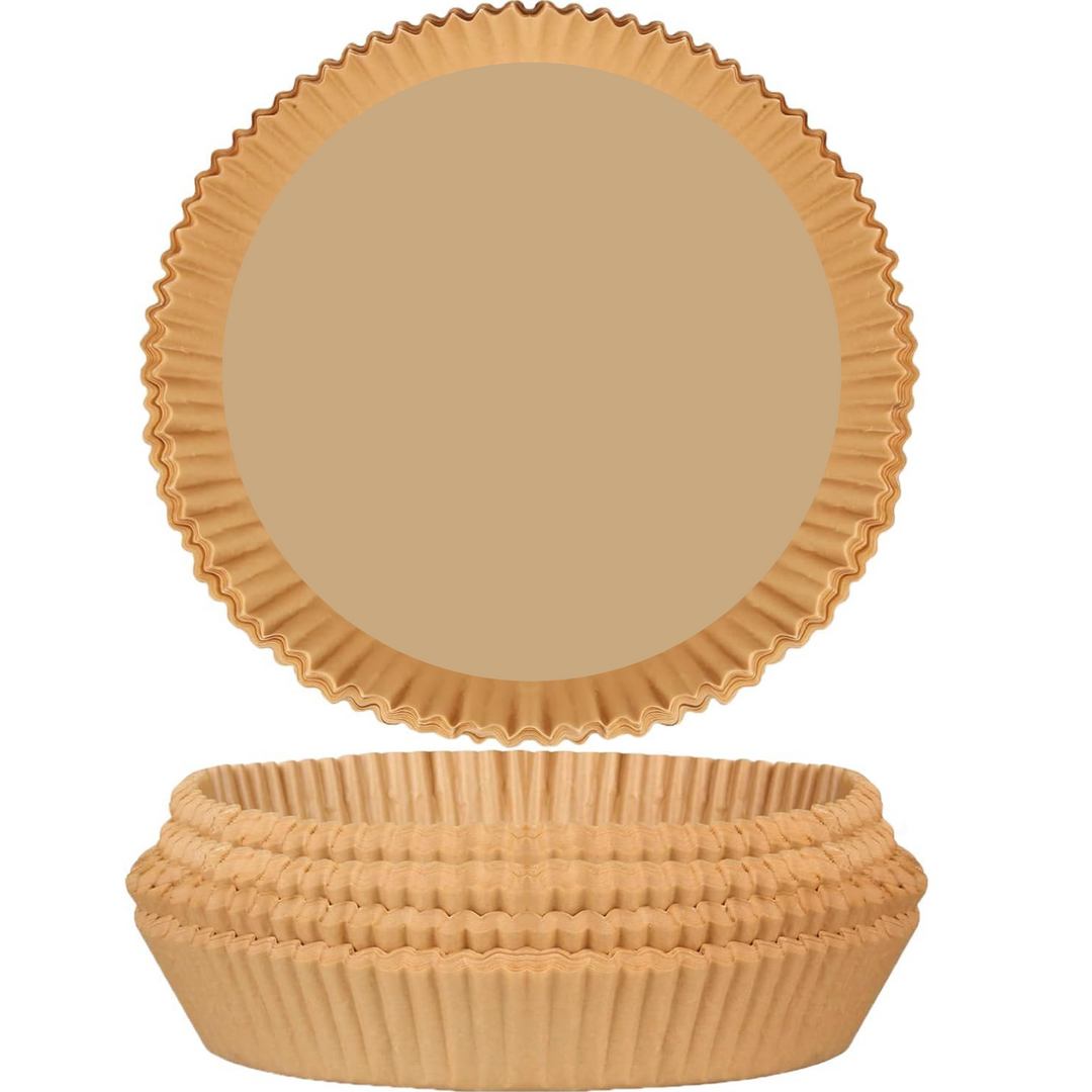 Non-stick disposable air fryer liners, EasyCrisp parchment paper for effortless cleanup.