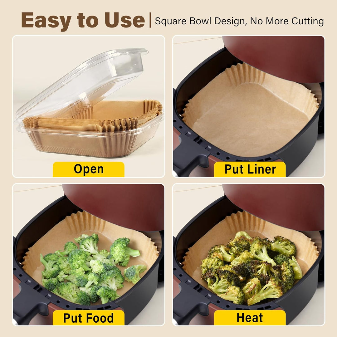 EasyCrisp disposable non-stick air fryer liners, perfect kitchen accessory for baking & frying.